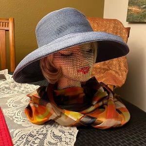 Blue sun hat small brim